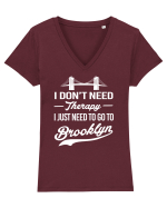BROOKLYN Tricou mânecă scurtă guler V Damă Evoker