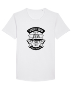 Screen Printer Skeleton Black Tricou mânecă scurtă guler larg Bărbat Skater