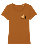 Cat and Han Tricou mânecă scurtă guler larg fitted Damă Expresser