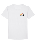 Cat and Han Tricou mânecă scurtă guler larg Bărbat Skater