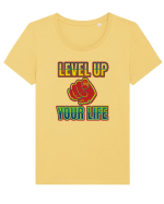 Level Up Your Life Tricou mânecă scurtă guler larg fitted Damă Expresser