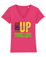 Level Up Your Life Tricou mânecă scurtă guler V Damă Evoker