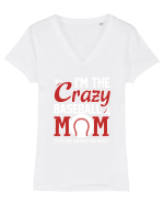 BASEBALL MOM Tricou mânecă scurtă guler V Damă Evoker