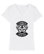 Stronger Everyday Gym Black Tricou mânecă scurtă guler V Damă Evoker