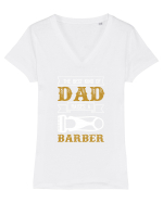 BARBER Tricou mânecă scurtă guler V Damă Evoker