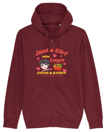 Just A Girl Who Loves Anime And Ramen Burgundy