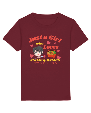 Just A Girl Who Loves Anime And Ramen Burgundy