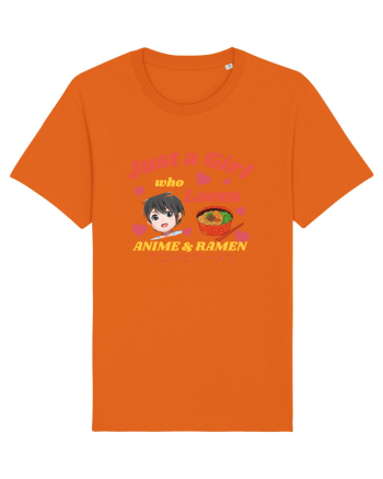 Just A Girl Who Loves Anime And Ramen Bright Orange
