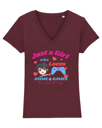 Just A Girl Who Loves Anime And Games Burgundy