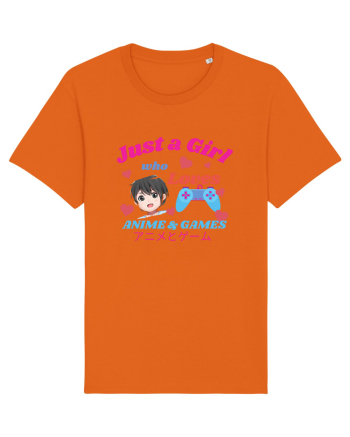 Just A Girl Who Loves Anime And Games Bright Orange