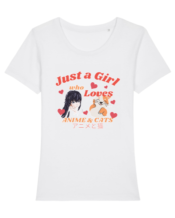 Just A Girl Who Loves Anime And Cats White