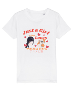 Just A Girl Who Loves Anime And Cats Tricou mânecă scurtă  Copii Mini Creator