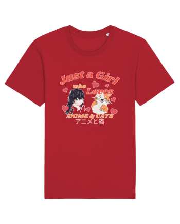 Just A Girl Who Loves Anime And Cats Red
