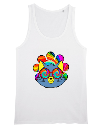 Psychedelic Cat White