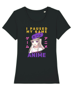 I Paused My Game To Watch Anime Tricou mânecă scurtă guler larg fitted Damă Expresser