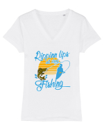 FISHING Tricou mânecă scurtă guler V Damă Evoker