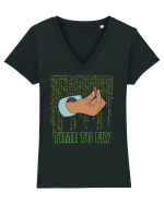 Time to fly - Pentru fanii Matrix Tricou mânecă scurtă guler V Damă Evoker