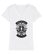 Skull Heart Knife Black Tricou mânecă scurtă guler V Damă Evoker