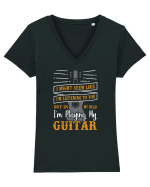 GUITAR Tricou mânecă scurtă guler V Damă Evoker