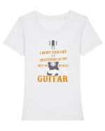 GUITAR Tricou mânecă scurtă guler larg fitted Damă Expresser