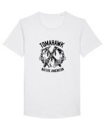 Tomahawk Native American Black Tricou mânecă scurtă guler larg Bărbat Skater