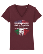 AMERICAN ITALIAN Tricou mânecă scurtă guler V Damă Evoker