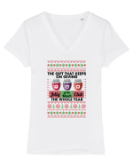 JELLY Tricou mânecă scurtă guler V Damă Evoker