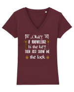 KEY Tricou mânecă scurtă guler V Damă Evoker