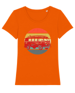 Hippie van  Tricou mânecă scurtă guler larg fitted Damă Expresser