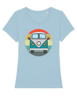 Hippie van  Tricou mânecă scurtă guler larg fitted Damă Expresser