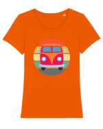 Hippie van  Tricou mânecă scurtă guler larg fitted Damă Expresser