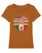 AMERICAN MEXICAN Tricou mânecă scurtă guler larg fitted Damă Expresser