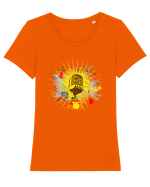 MUSIC Tricou mânecă scurtă guler larg fitted Damă Expresser