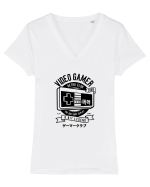 Gamer Retro Club Black Tricou mânecă scurtă guler V Damă Evoker