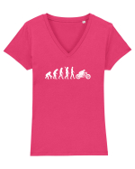 MOTOCICLETA Tricou mânecă scurtă guler V Damă Evoker