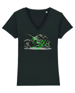 Motorcycle Fun Tricou mânecă scurtă guler V Damă Evoker
