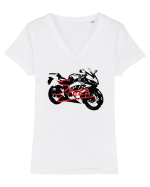 Motorcycles are FUN Tricou mânecă scurtă guler V Damă Evoker