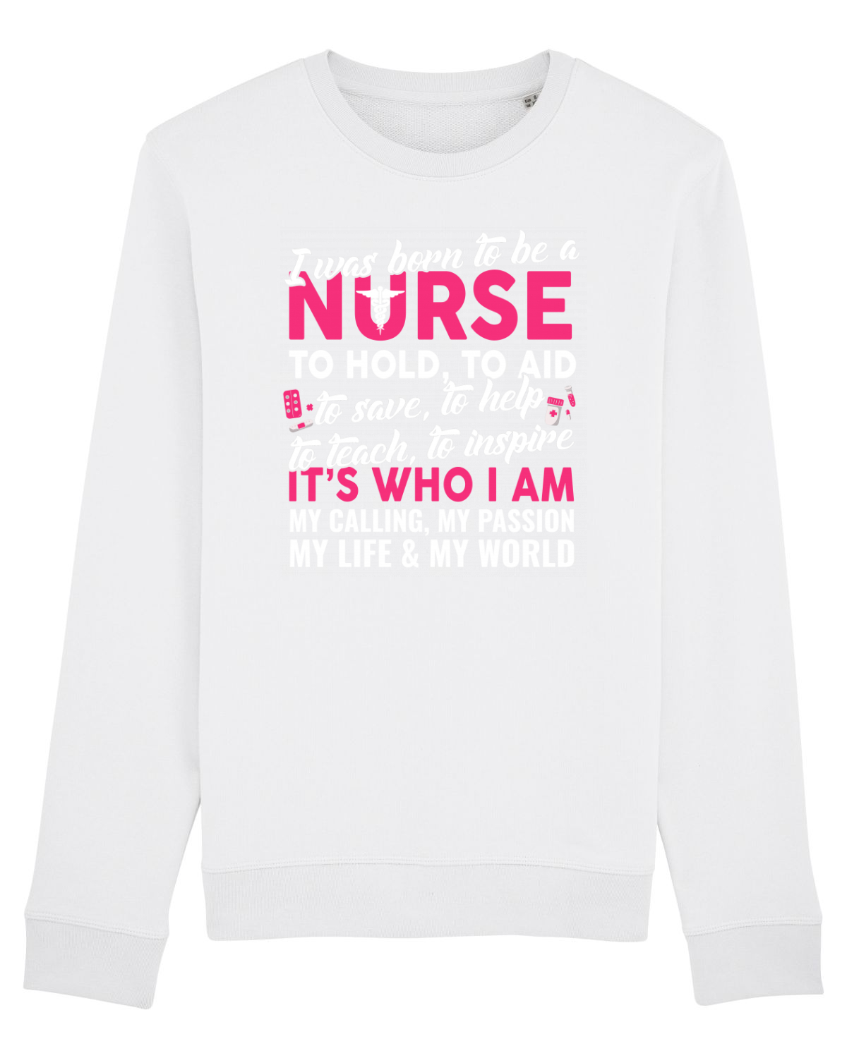 Bluză mânecă lungă Unisex Rise White