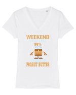PEANUT BUTTER Tricou mânecă scurtă guler V Damă Evoker