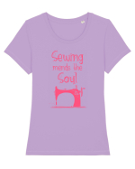SEWING Tricou mânecă scurtă guler larg fitted Damă Expresser