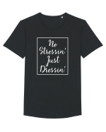 FASHION Tricou mânecă scurtă guler larg Bărbat Skater