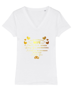 WIFE Tricou mânecă scurtă guler V Damă Evoker