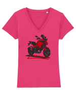 Motorcycles are indeed fun Tricou mânecă scurtă guler V Damă Evoker