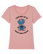 Lasa-ma sa te 01101001 01110101 Tricou mânecă scurtă guler larg fitted Damă Expresser