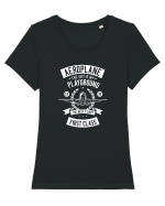 Avion The Sky is my Playground White Tricou mânecă scurtă guler larg fitted Damă Expresser