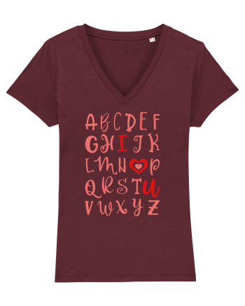 ABC I Love You Burgundy