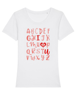 ABC I Love You Tricou mânecă scurtă guler larg fitted Damă Expresser