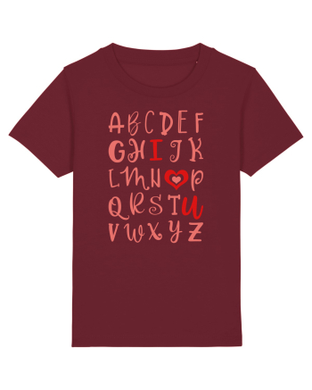 ABC I Love You Burgundy