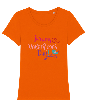 Happy Valentines Day Bright Orange