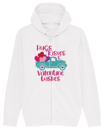 Hugs Kisses and Valentine Wishes White